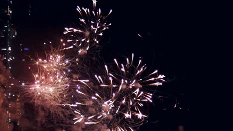 bucle sin fisuras de fuegos artificiales reales ilumina el cielo con deslumbrantes exhibiciones en el cielo nocturno