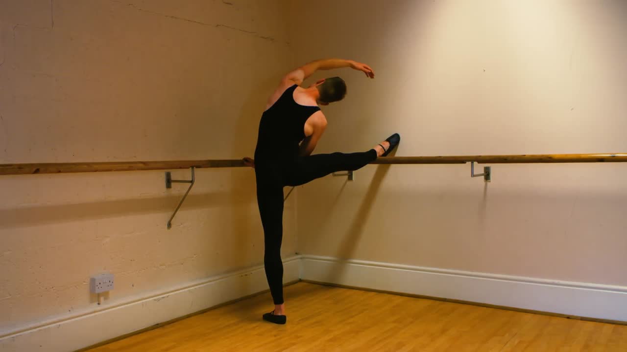 Male dancer practicing a ballet dance