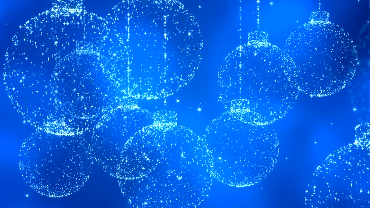 파란색 배경에 크리스마스 공.