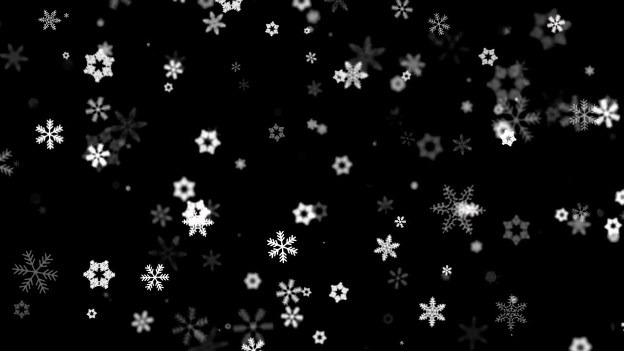 Falling Snow With Transparency Alpha Looped Animation Background.