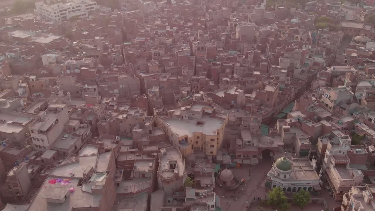 Aerial View Over Rooftop Buildings In Lahore