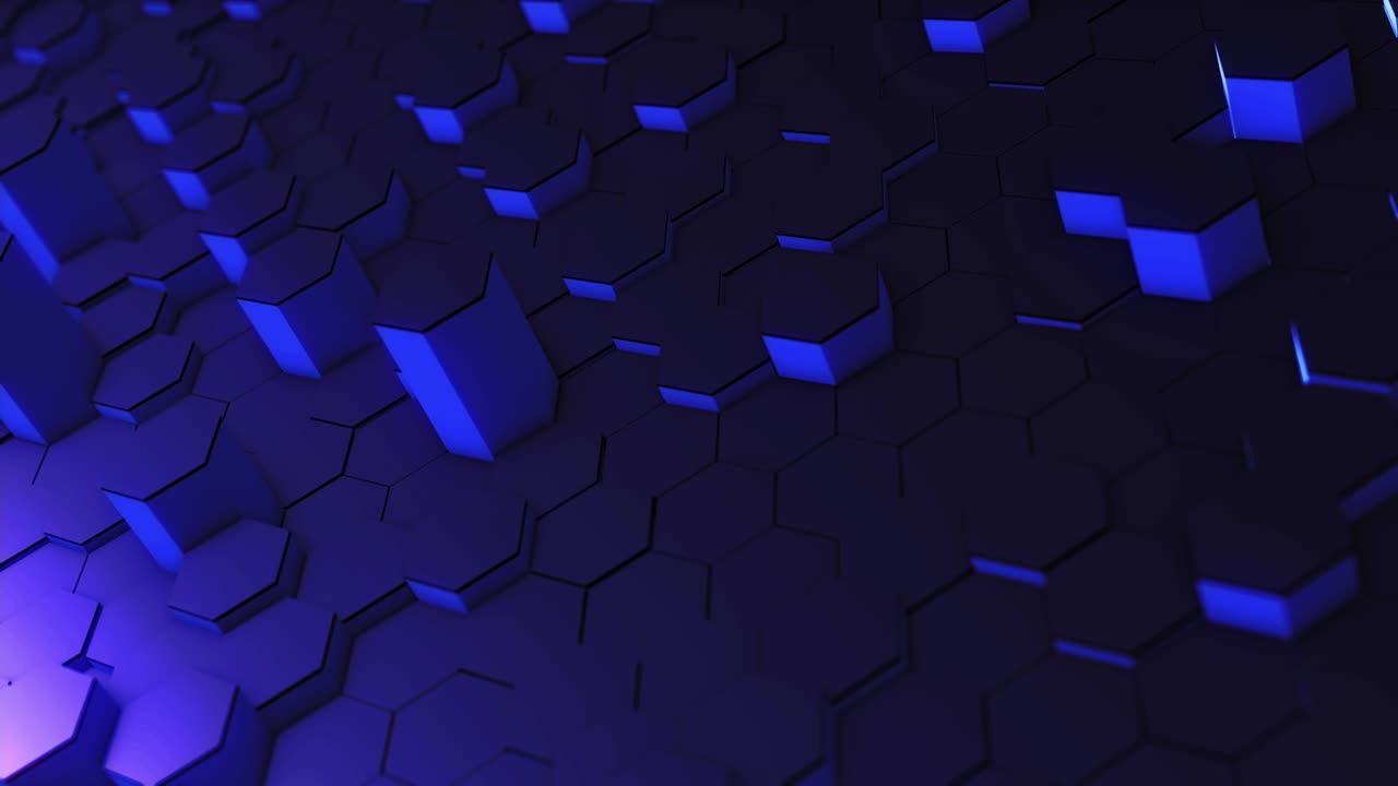 Abstract hexagon animation multicolor pattern 4K smooth concept
