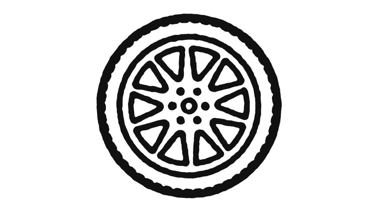 Car Service Icon Animation Footage & Alpha Channel