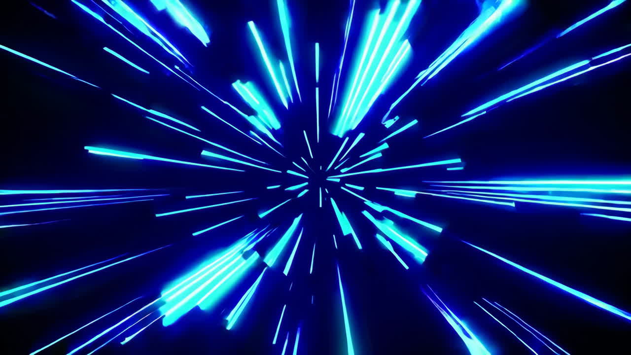 Abstract Blue Light Speed Lines