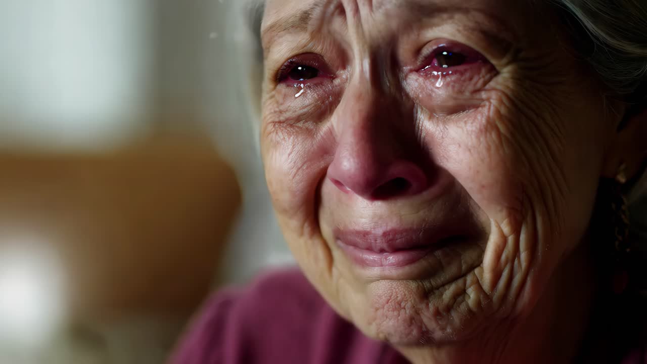 Crying Elderly Woman