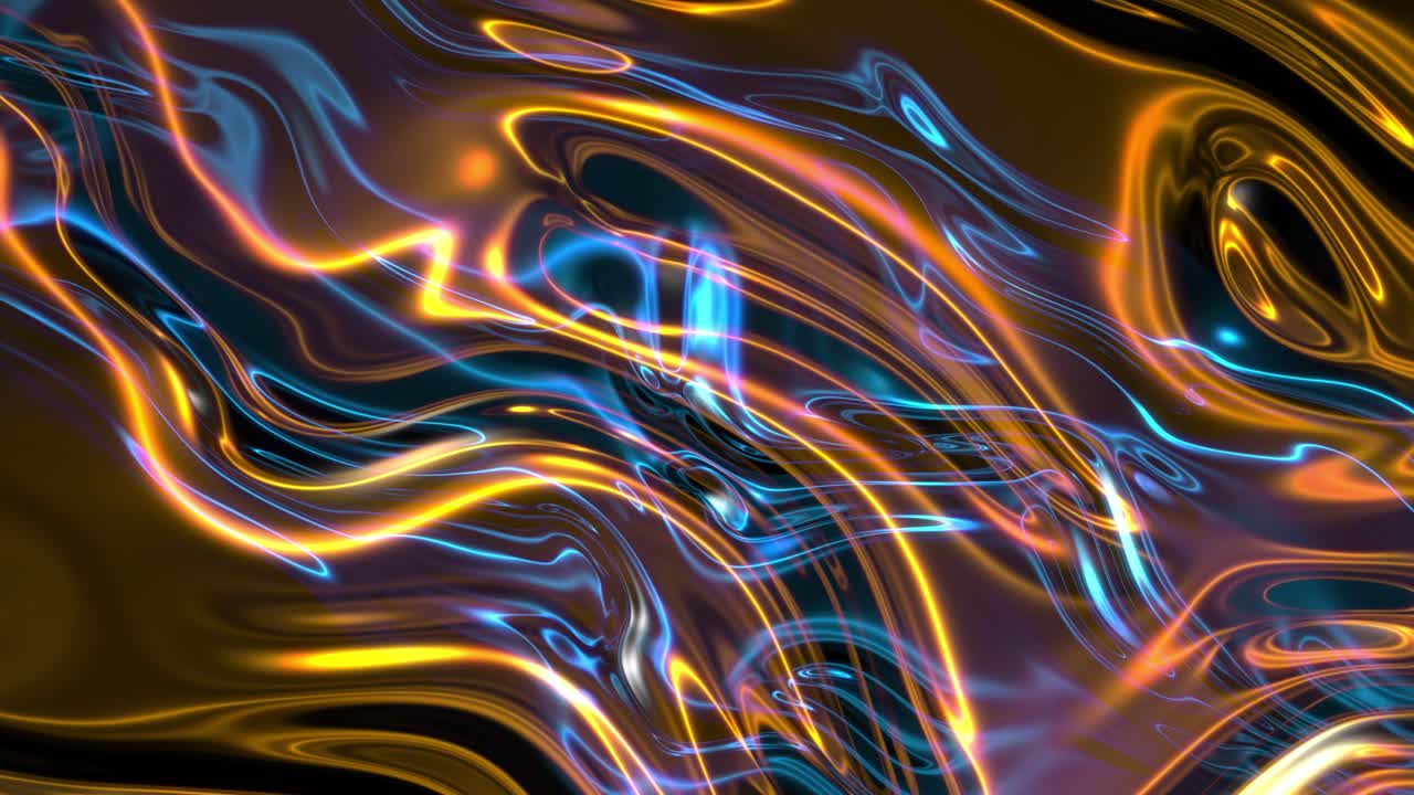 Abstract Glowing Liquid Lines Flowing Seamlessly