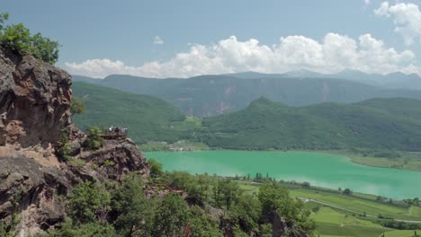 View towards Lake Kaltern - Caldaro and its surroundings from the Rastenbachklamm gorge in
