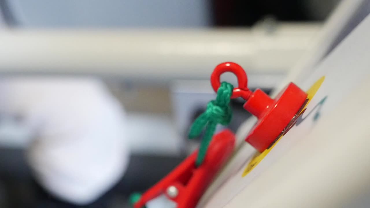 빨간색 자석과 초록색