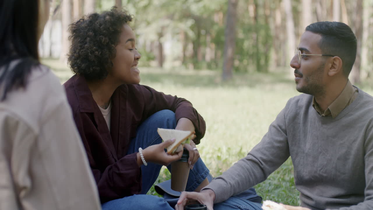 amigos disfrutando de un picnic en el parque