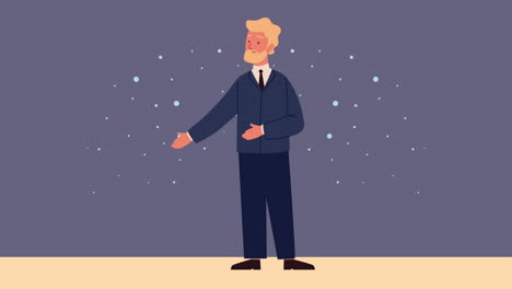 blond elegant businessman character animation