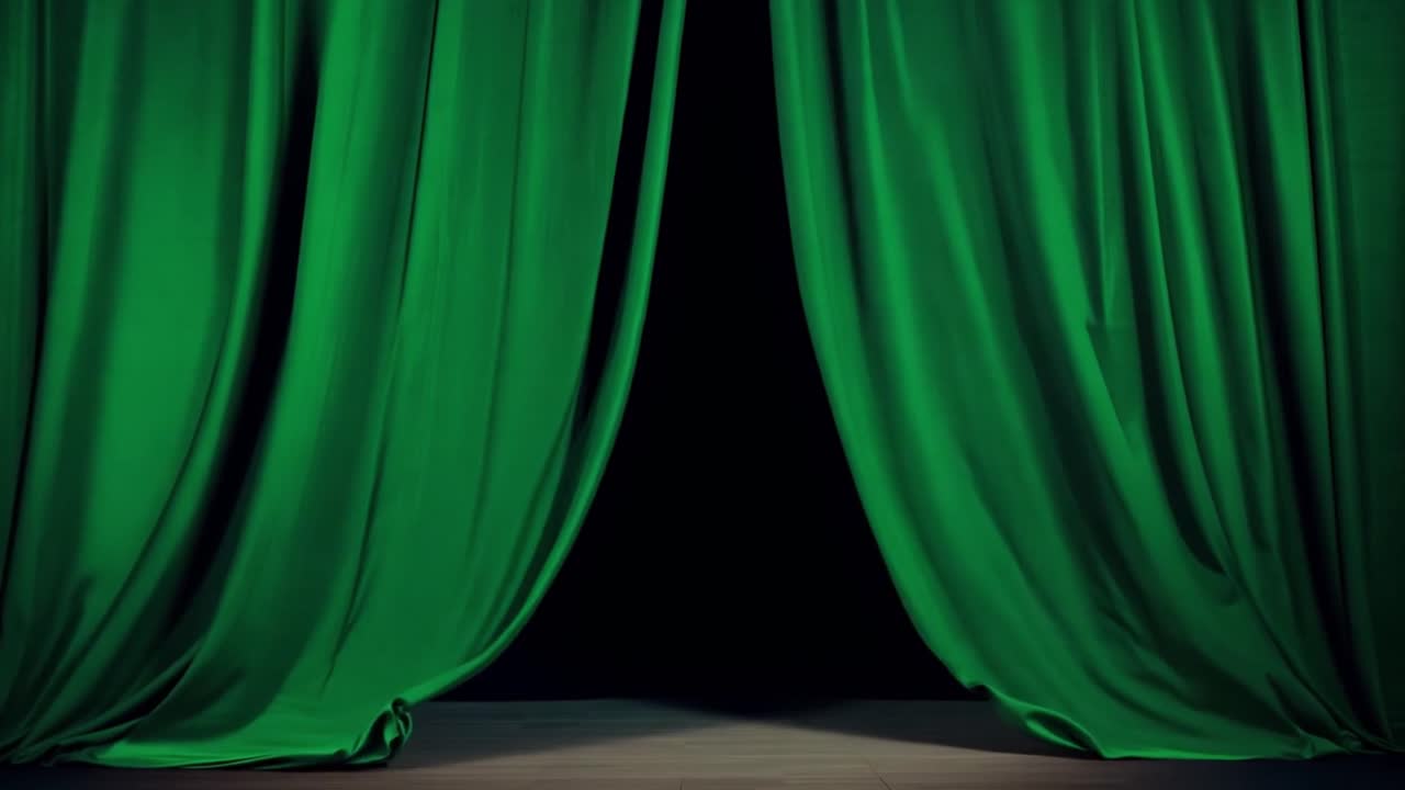 Green theater curtain