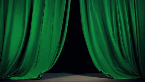 green theater curtain