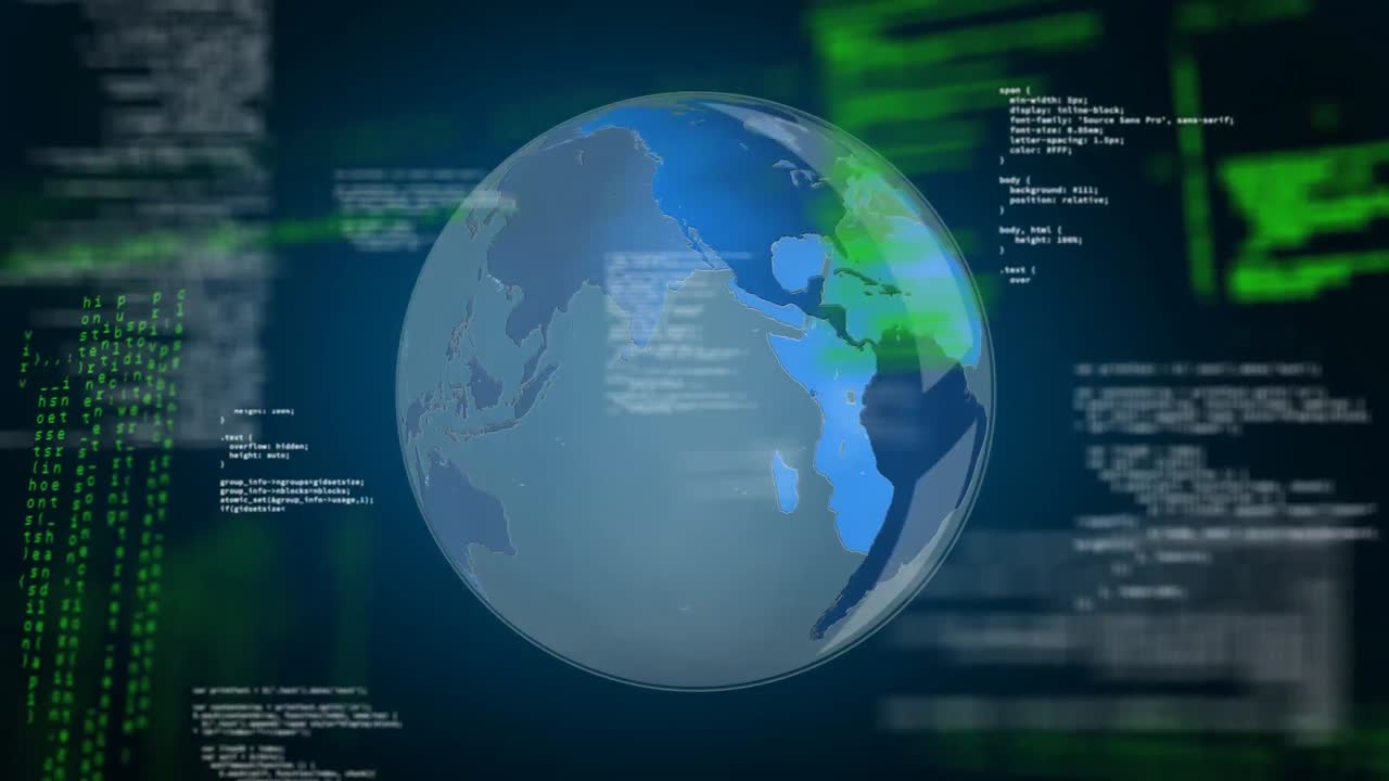 Digital animation of a rotating globe