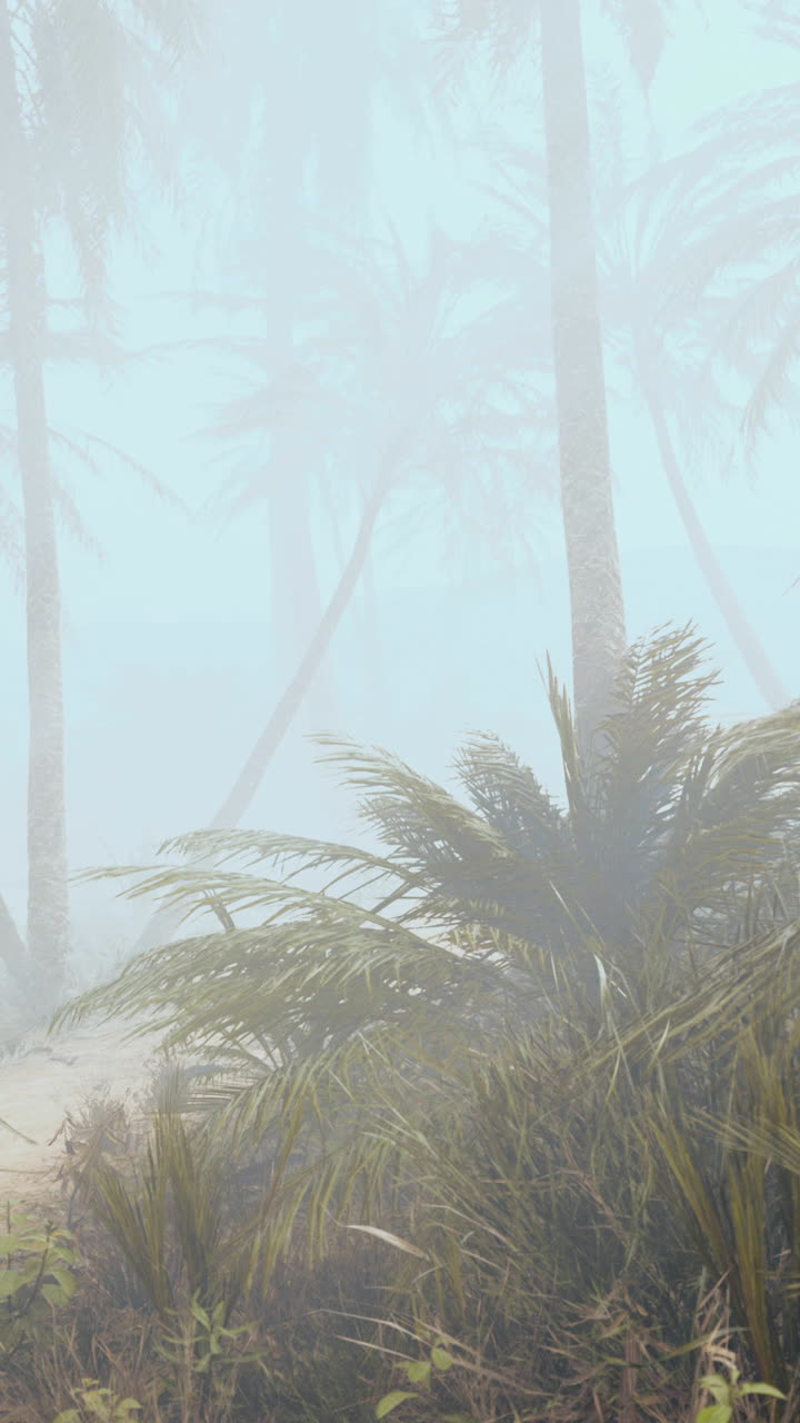 안개가 가득한 열대 정글 길