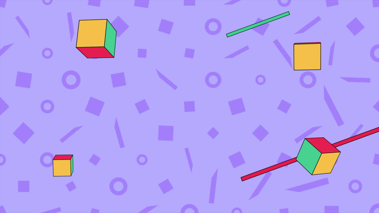 cubos y líneas de formas geométricas abstractas de movimiento