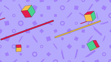 Bewegung-Abstrakte-Geometrische-Formen-Linien-Und-Würfel