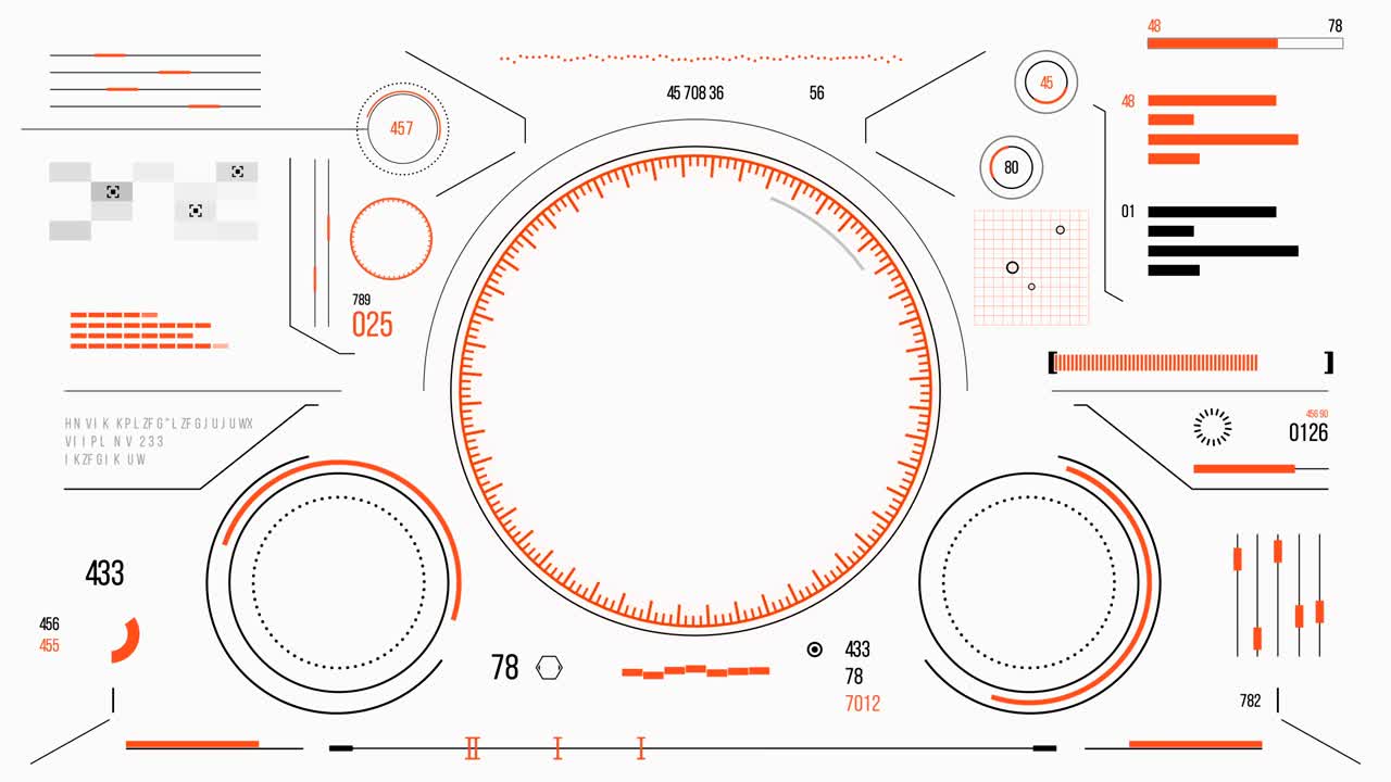 Futuristic user interface with HUD and infographic elements.