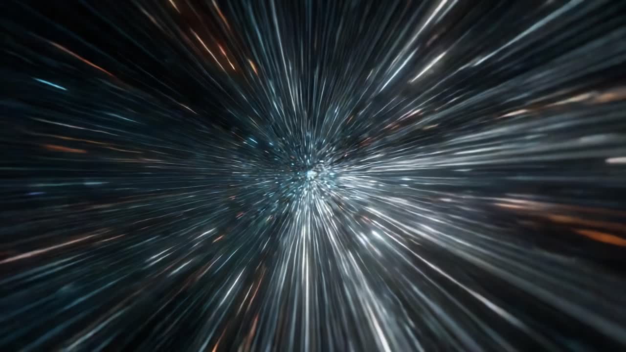 A Mesmerizing Journey Through Hyperspace: Accelerating Towards the Unknown in a Dazzling Display of Light and Motion, Captivating the Imagination of All Who Witness It