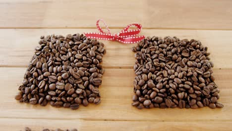 roasted coffee beans forming gift box