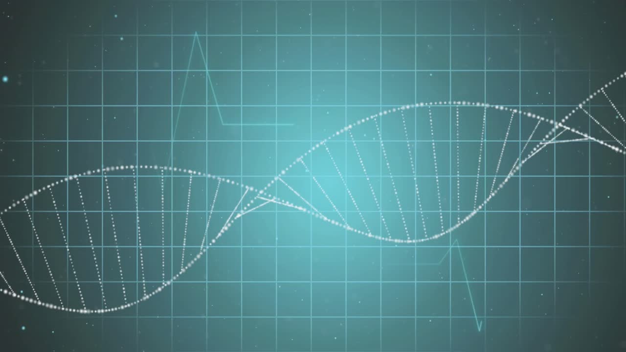 Animation of dna strand over medical data processing