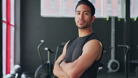 fitness, couch and serious gym athlete ready