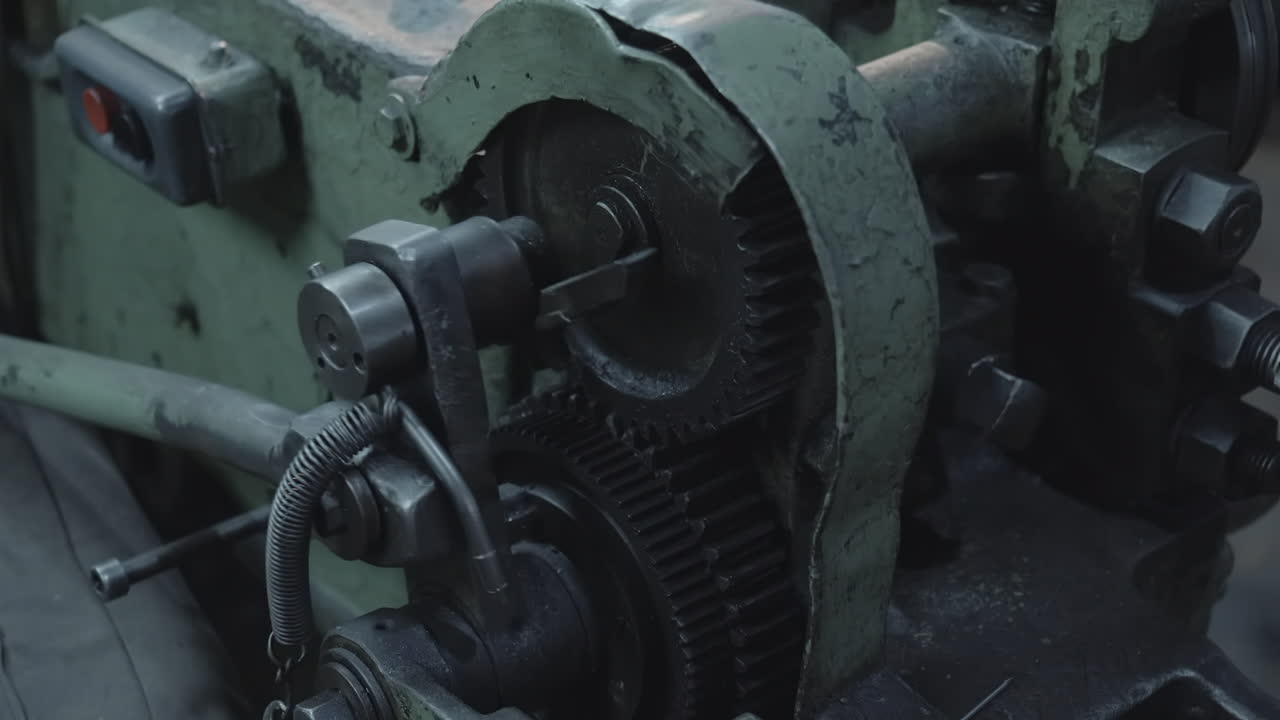 Close-up of machine gears
