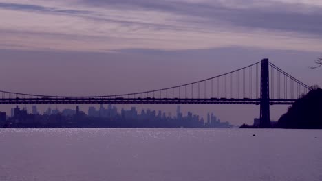 the george washington bridge connects new jersey to new york state with the manhattan skyline 2
