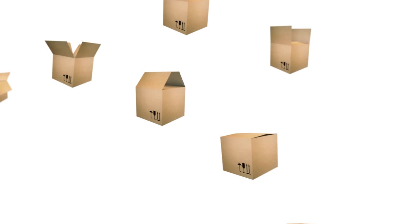 3d 애니메이션: 음식과 상품의 익스프레스 배달을 위한 비즈니스.