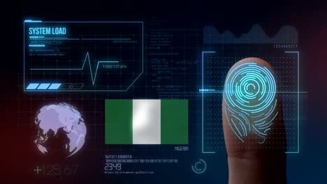 finger print biometric scanning identification system. nigeria nationality