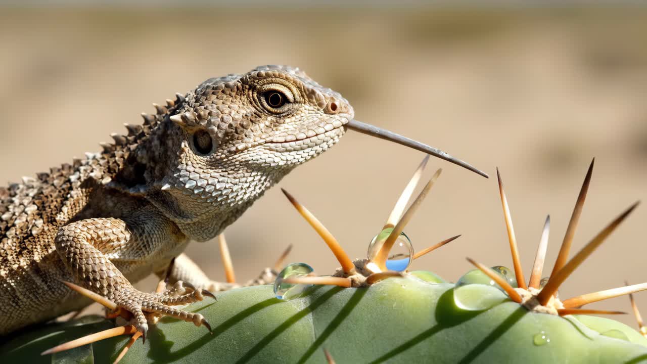 Lizard on a Cactus