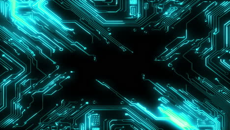 abstract glowing blue circuit board