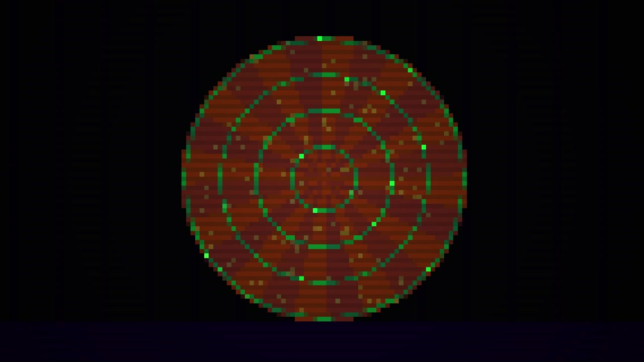 Abstract Pixel Art Circular Radar Animation