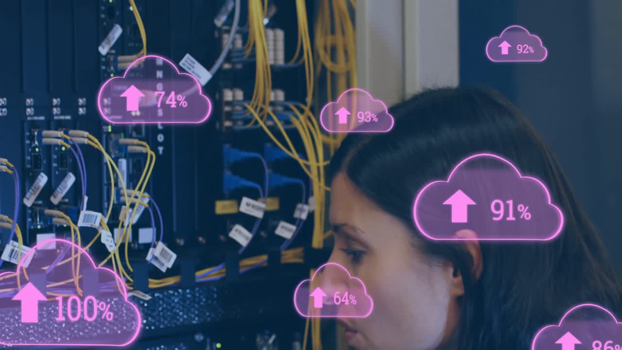 animación de nubes con carga a través de servidores