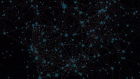 animación de una red de conexiones flotando contra un fondo negro