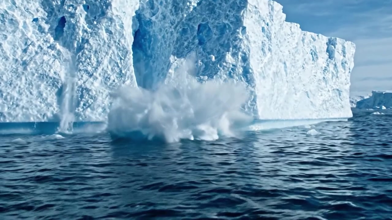 Faszinierende Ausblicke auf majestätische Eisberge, umgeben von ruhigem Wasser: Die Schönheit der gefrorenen Riesen der Natur in einer sich wandelnden Umgebung.