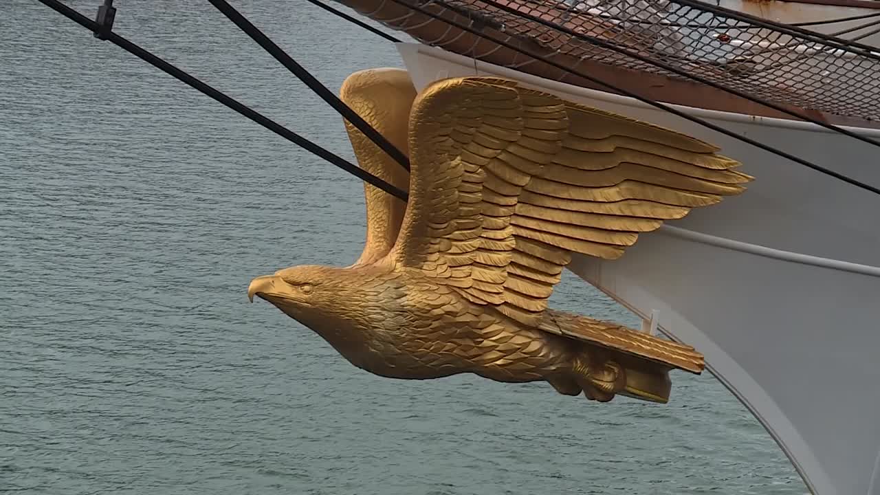 COAST GUARD EMBLEM EAGLE CREST ON FRONT OF SHIP