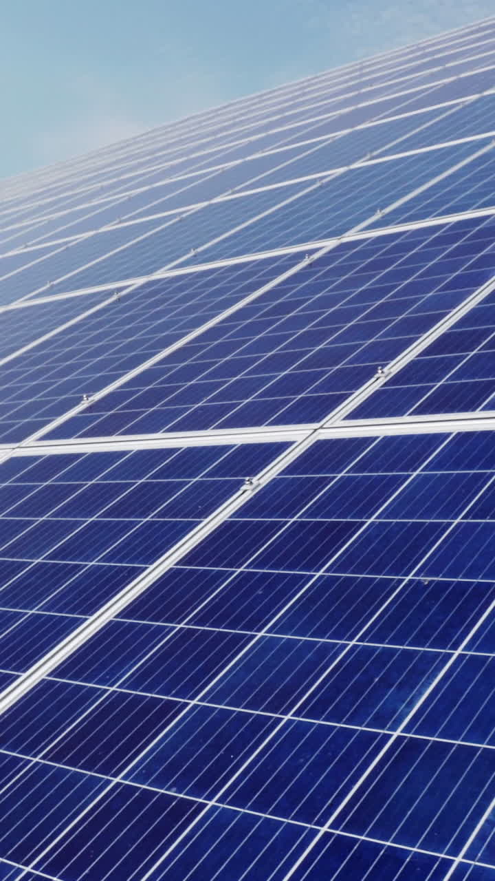 Power plant using renewable solar energy with sun. Vertical video
