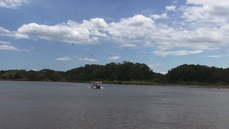 passenger boat on the tarcoles river in costa rica