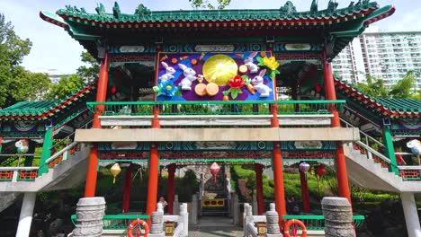 vibrant temple entrance with intricate artwork