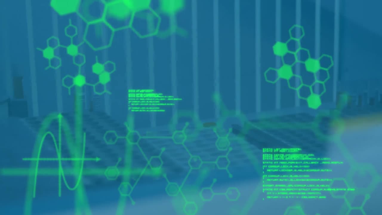 animación del procesamiento de datos científicos en el laboratorio