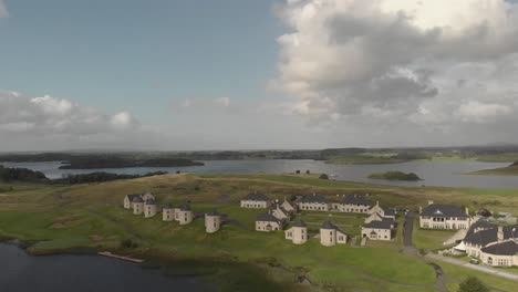 aerial shot of the idyllic lough erne resort is situated on lough erne, enniskillen, county fermanagh, northern ireland