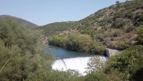 no people - louros hydroelectric dam in epirus greece, wide establishing shot