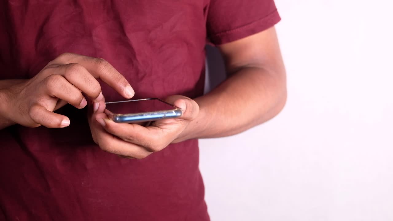 Man using a smartphone