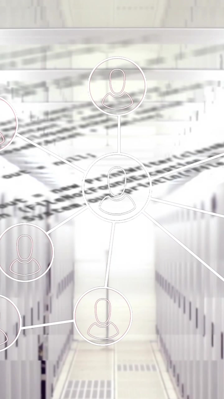 Animazione di una rete di connessioni su un server.