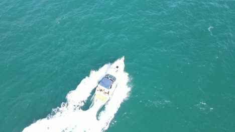 Aerial-views-of-boats-sailing-in-the-coast-nearby-Barcelona