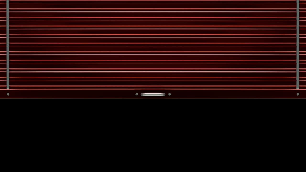 빨간색 창고 문이 닫히고 열립니다.