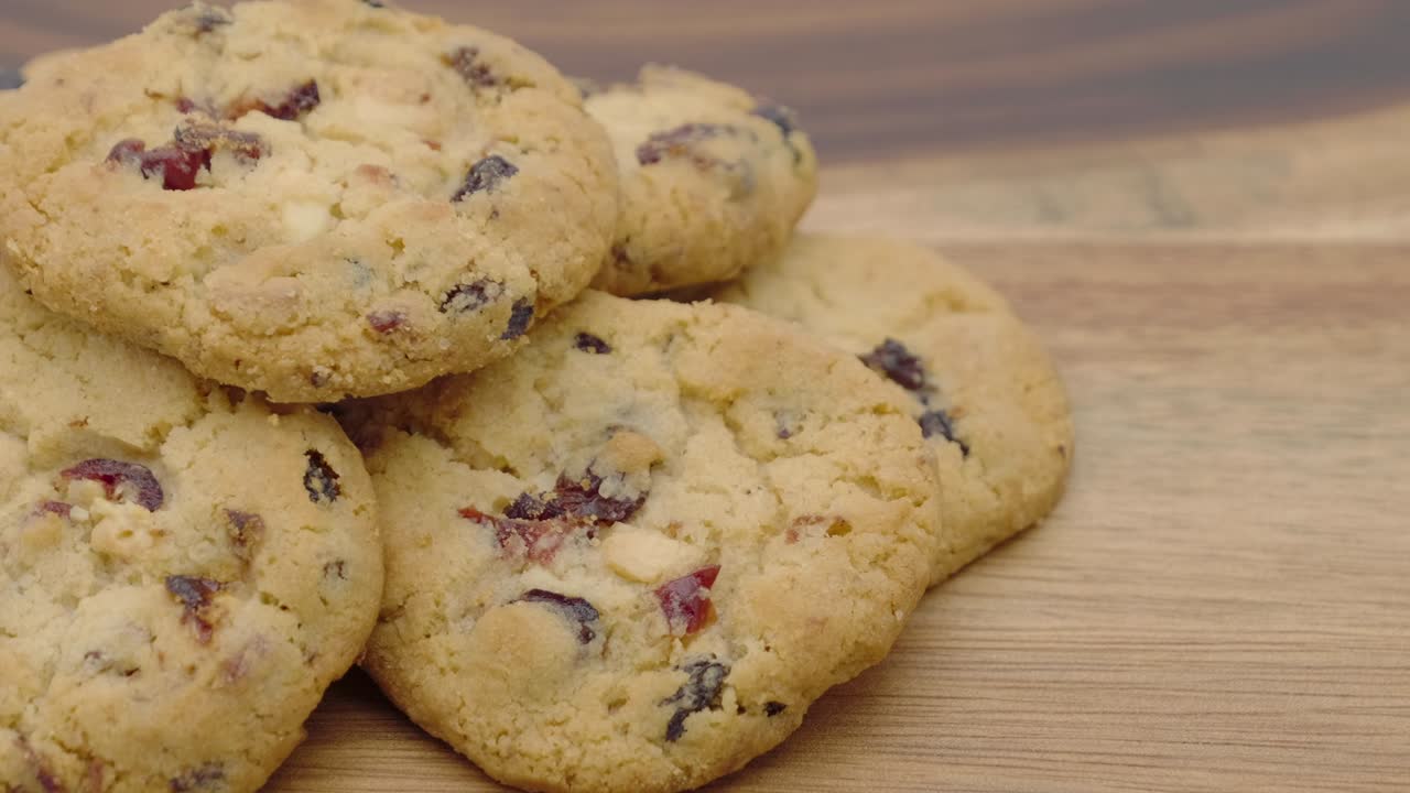 Truck shot of pile a delicious tasty recipe apple cookies homemade isolated on wooden table