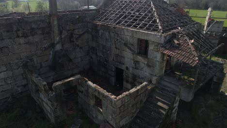 aerial view of the destroyed houses