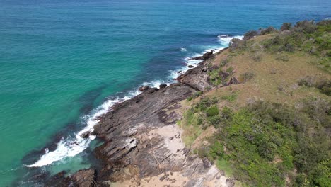 Seascape And Headland, Diggers Beach, Coffs Harbour, NSW, Australia - Drone Shot