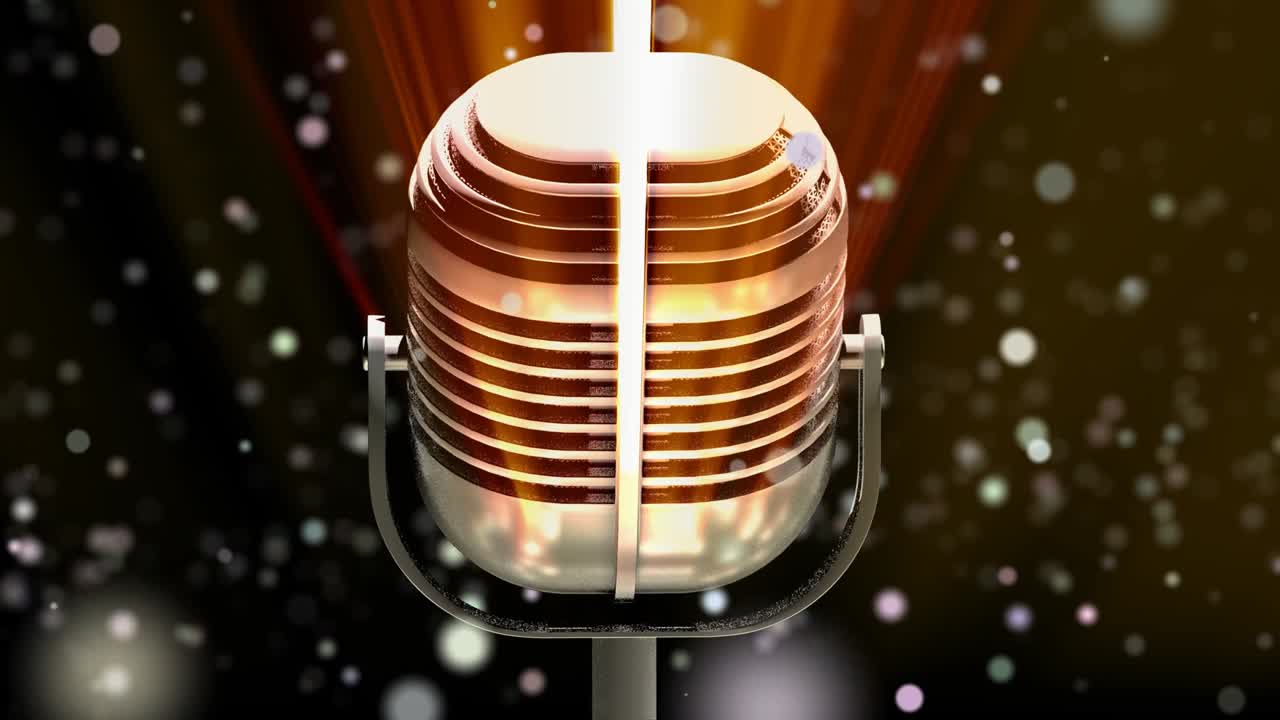 Vintage microphone for talented singers in a competition show.